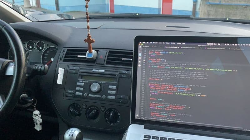Working from the car, while I wait for my daughter's training to be over